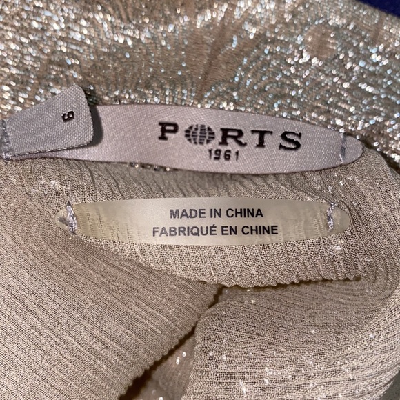 🔥🔥PORTS 1961| Taupe & Metallic Silver Dress -Sz 6 - Picture 13 of 15